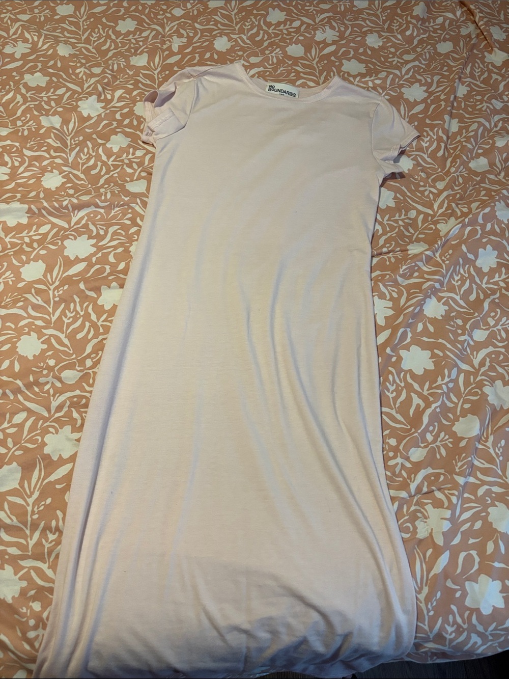 No Boundaries Light Pink Short-Sleeve Maxi Dress